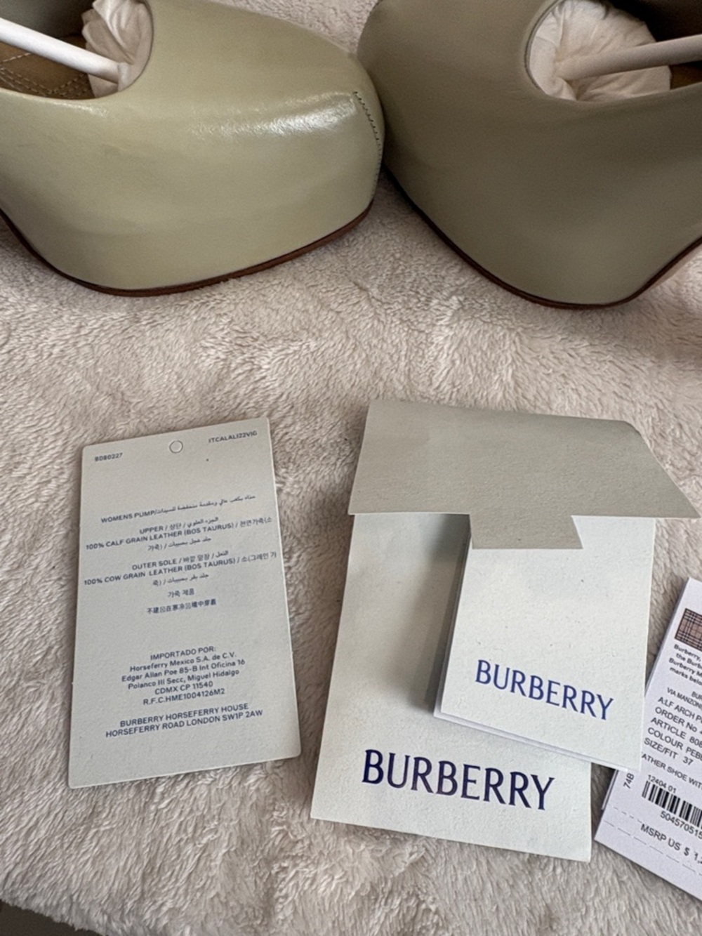 Burberry Women's Sage Green Platform Pumps - Picture 12 of 14
